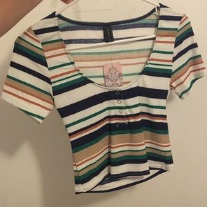 Valija Gitana Stripes Crop Top